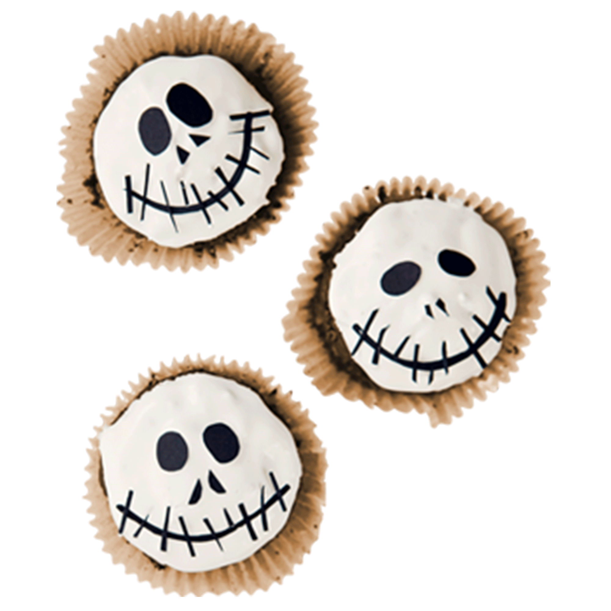 Skelett-Muffins, Muffins mit lachenden Totenschädeln