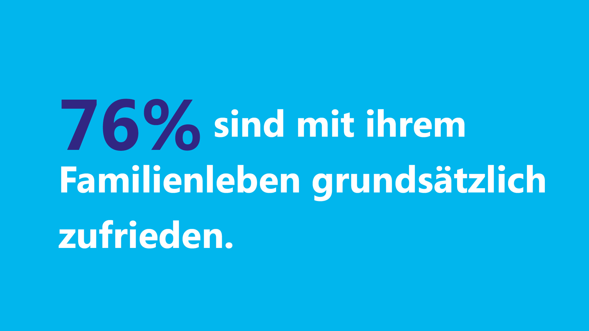 76 Prozent sind mit ihrem Familienleben grundsätzlich zufrieden