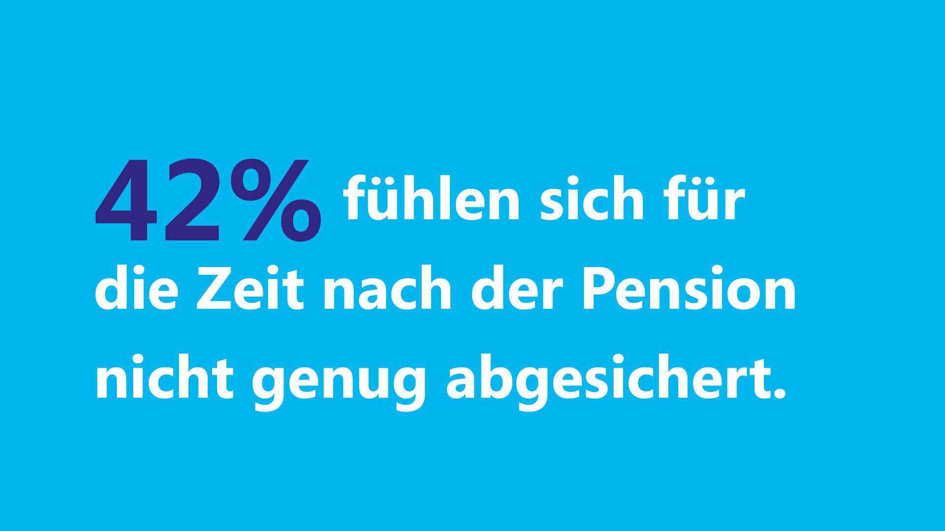 42 Prozent fühlen sich für die Zeit nach der Pension nicht genug abgesichert