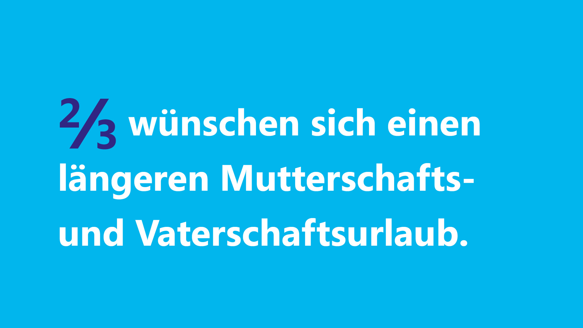 2 von 3 wünschen sich einen längeren Mutterschafts- und Vaterschaftsurlaub