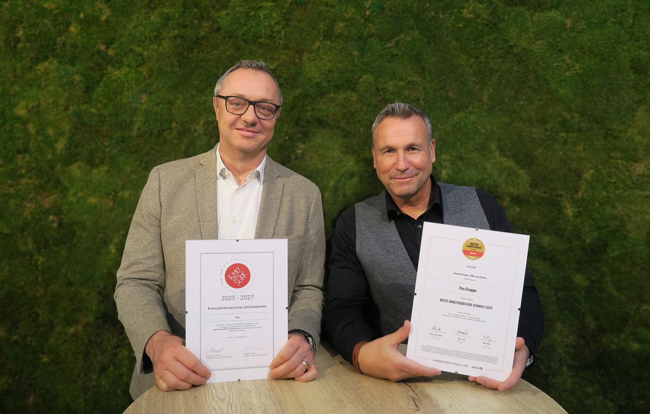 Peter Kappeler, CEO de Pax, et Reto Schneider, responsable des ressources humaines chez Pax