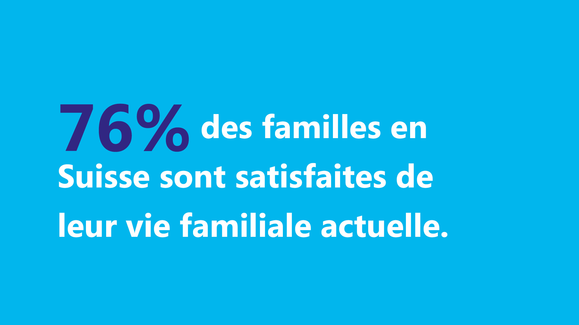 76% des familles en Suisse sont satisfaites de leur vie familiale actuelle