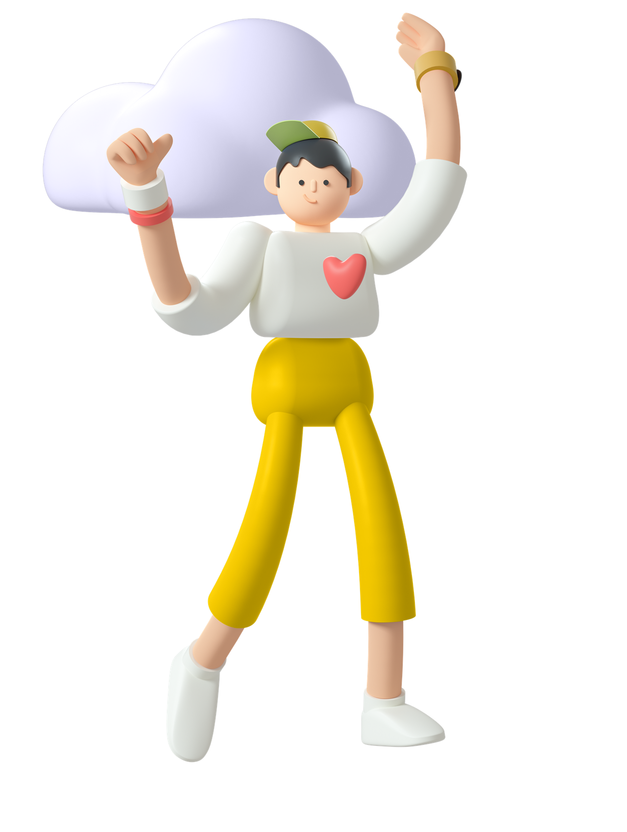 Illustration eines Mannes als Freigeist, der Kreativität ausstrahlt.