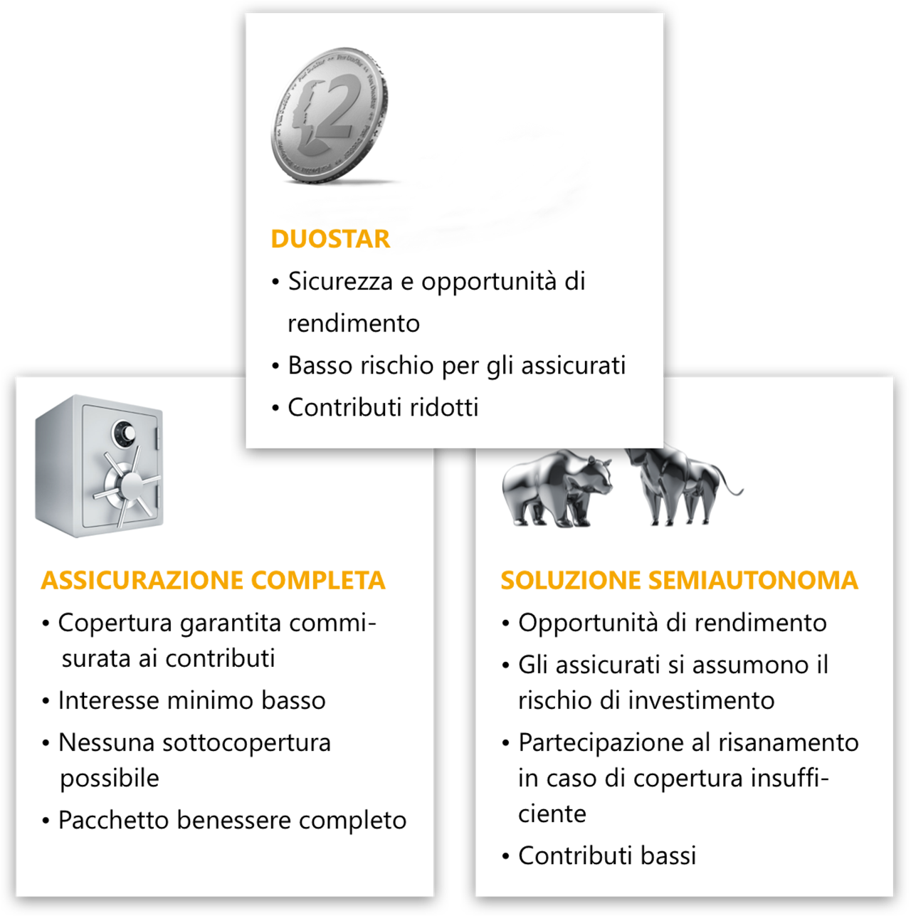 Tre scatole con una moneta, una tessera e due figure incluse.